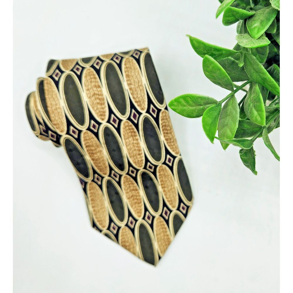 Y2K‎ Jos A Bank Mens Abstract Tie Necktie Premier Collection Silk Handsewn USA
